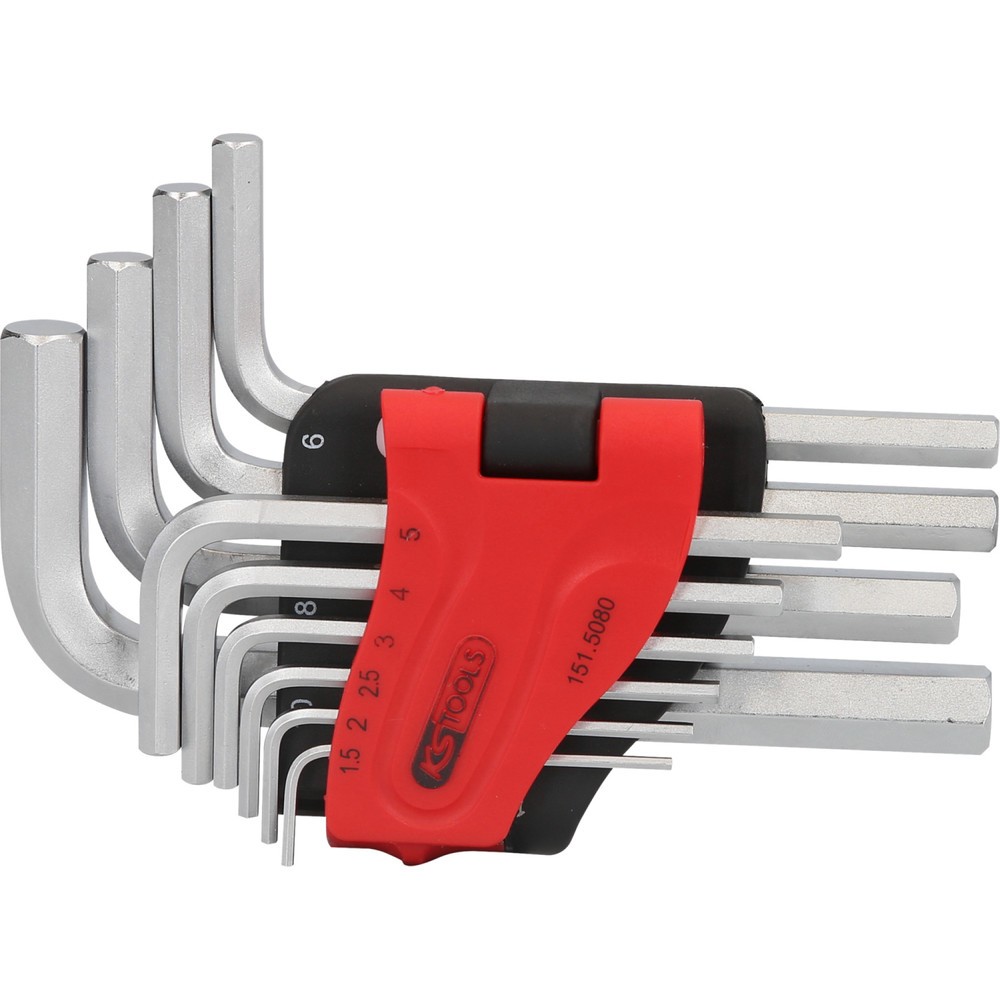 Produktabbildung: KS TOOLS Innensechskant-Winkelstiftschlüssel-Satz, im Klapphalter,10-tlg1,5-10mm