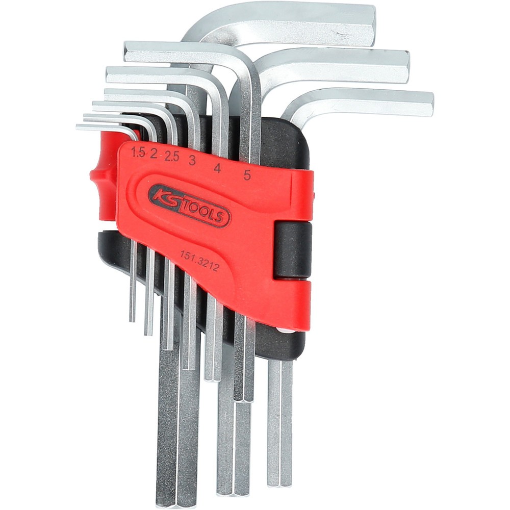Produktabbildung: KS TOOLS Innensechskant-Winkelstiftschlüssel-Satz, im Klapphalter,9-tlg1,5-10mm