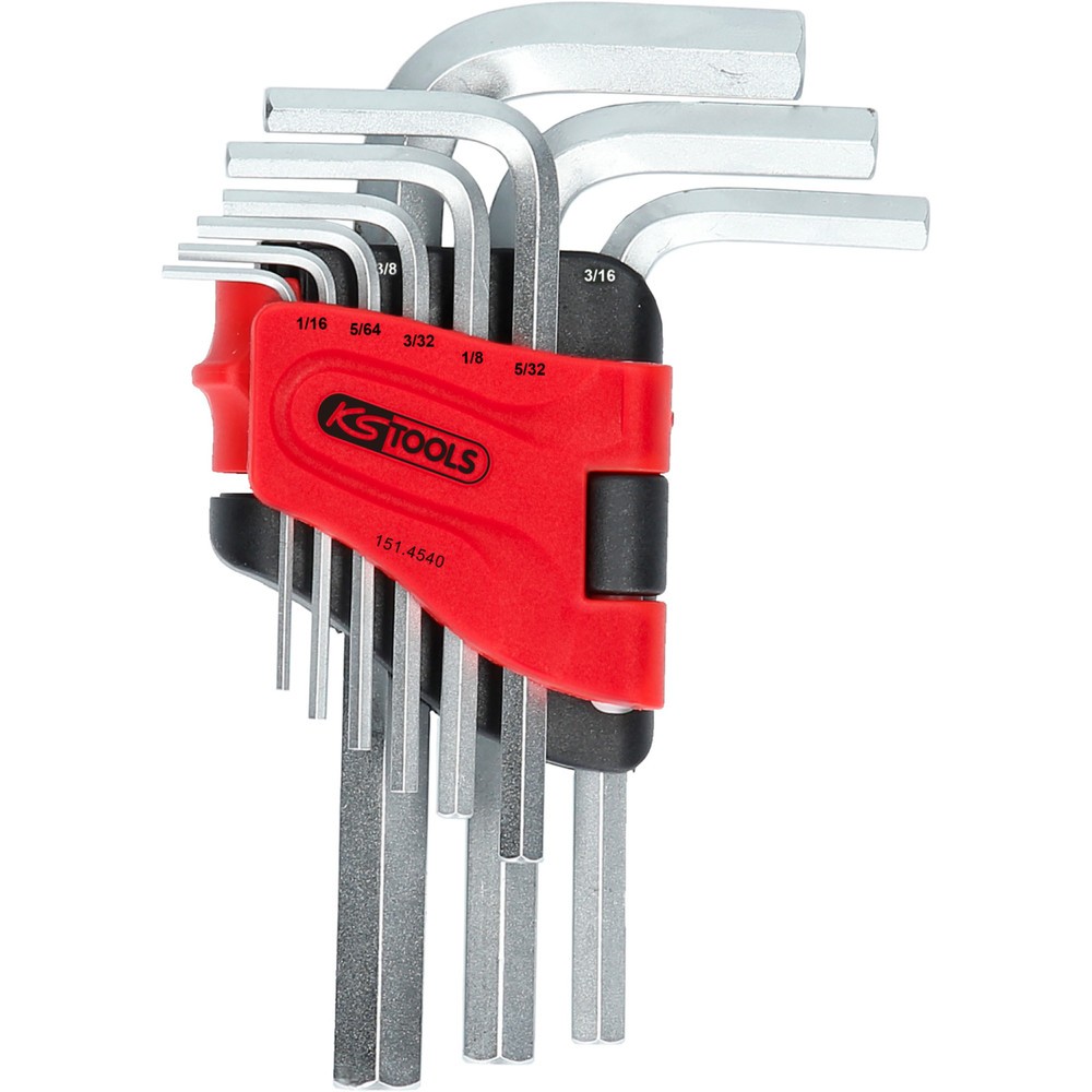 Produktabbildung: KS TOOLS Innensechskant-Winkelstiftschlüssel-Satz, im Klapphalter,9-tlg1/16"-3/8"