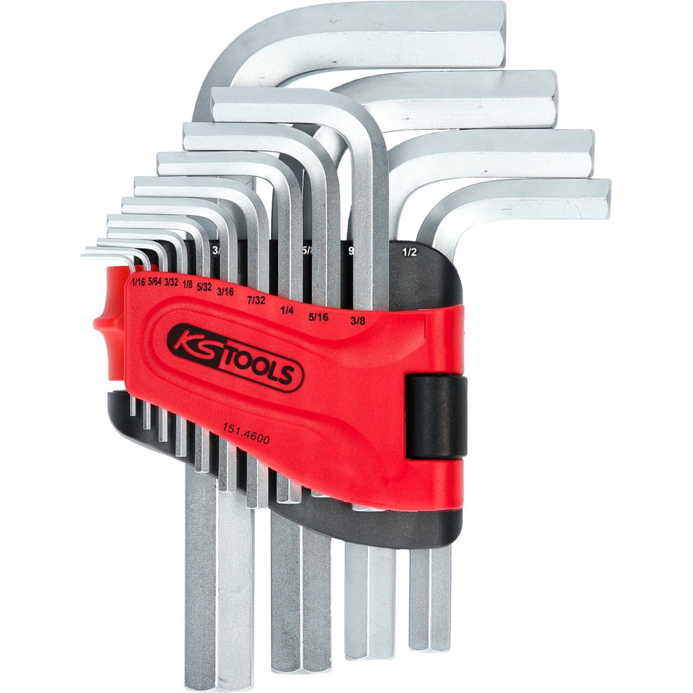 Produktabbildung: KS TOOLS Innensechskant-Winkelstiftschlüssel-Satz, im Klapphalter,14-tlg1/16"-3/4"