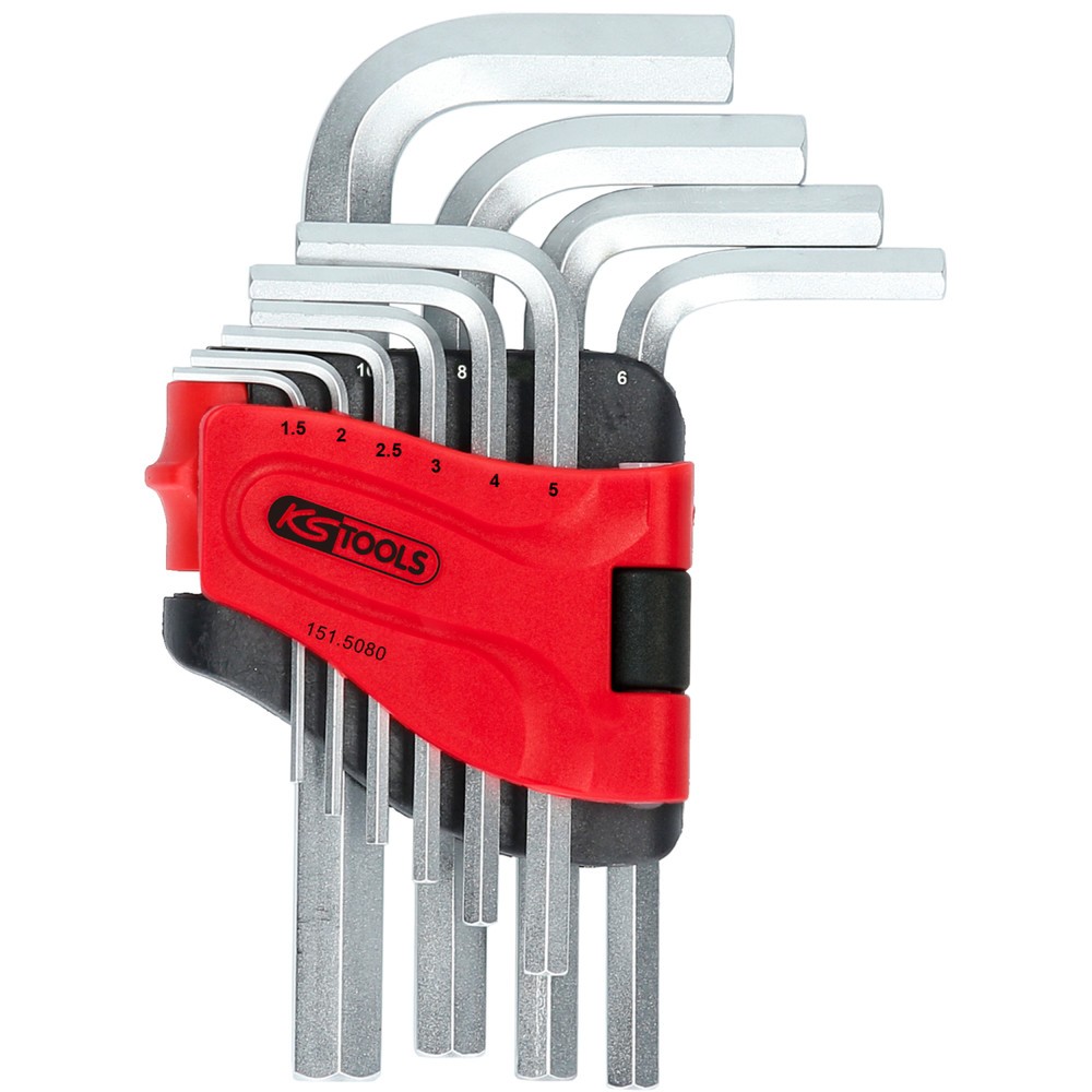 Produktabbildung Nr. 2: KS TOOLS Innensechskant-Winkelstiftschlüssel-Satz, im Klapphalter,10-tlg1,5-10mm