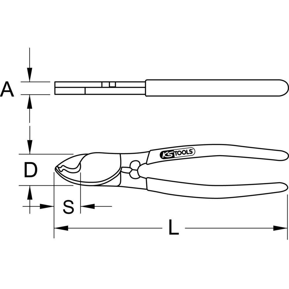 Produktabbildung: KS TOOLS Kabelschneider Ø10mm, 160mm