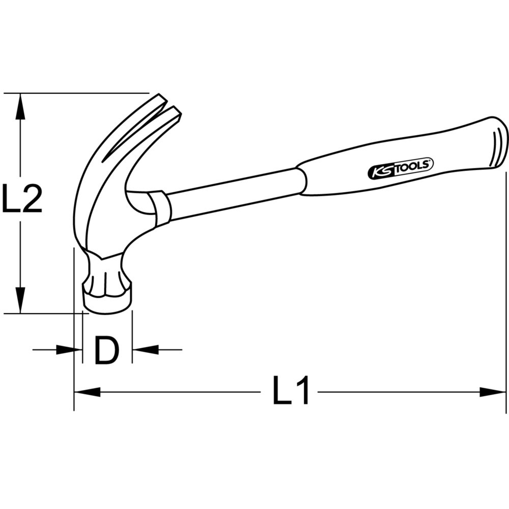 Produktabbildung Nr. 5: KS TOOLS Klauenhammer, amerikanische Form, 600g