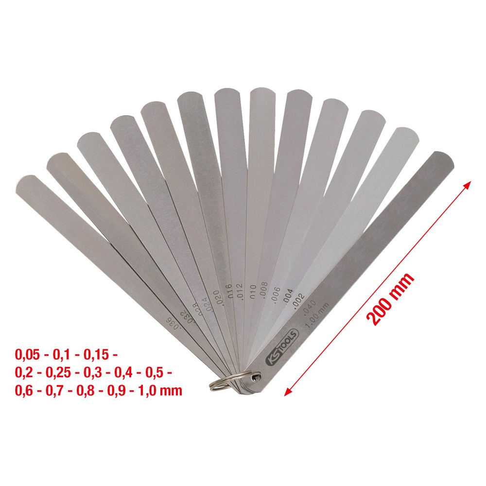 Produktabbildung Nr. 2: KS TOOLS Kolbenspiellehre, 13 Blatt, 0,05-1mm, 200mm lang