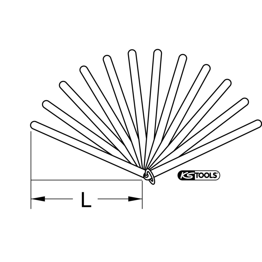 Produktabbildung Nr. 1: KS TOOLS Kolbenspiellehre, 8 Blatt, 0,05-0,5mm, 200mm lang