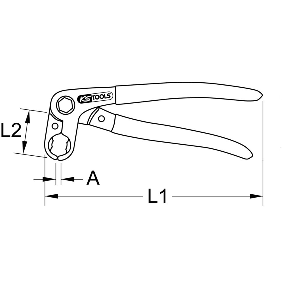 Produktabbildung Nr. 8: KS TOOLS Kraftstoffleitungszange, abgewinkelt, 220mm