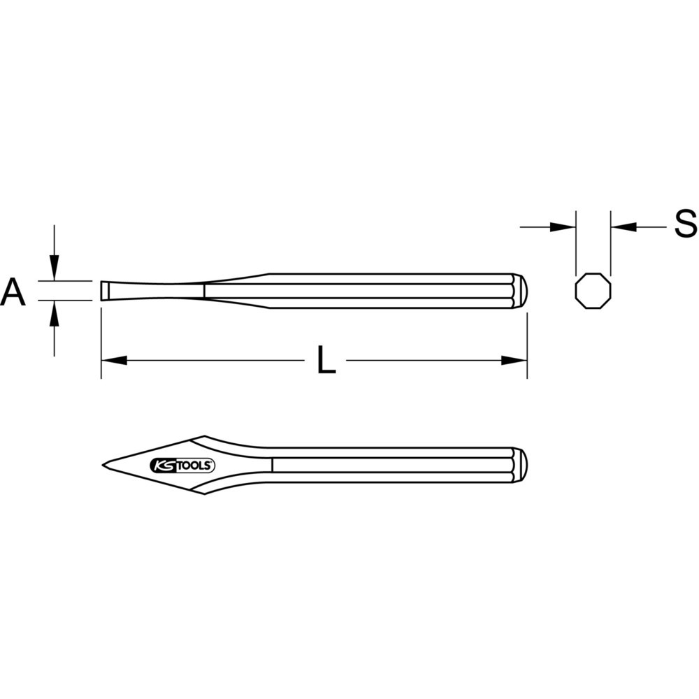 Produktabbildung: KS TOOLS Kreuzmeißel, 130mm