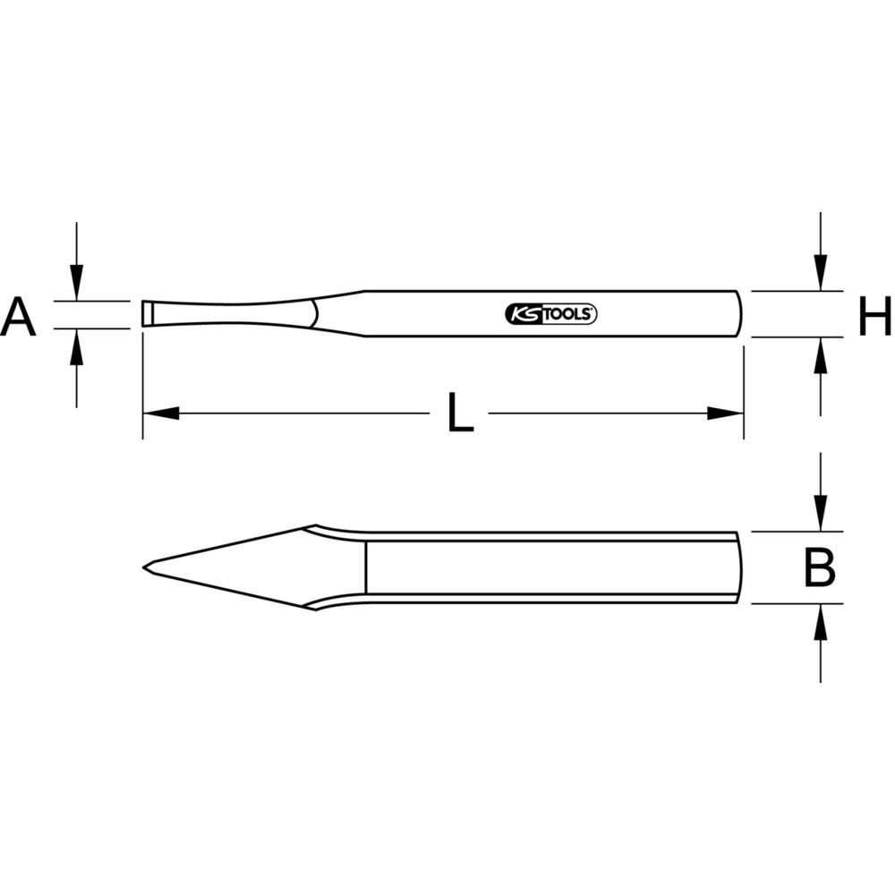KS TOOLS Kreuzmeißel, flach oval, 5x100mm Produktabbildung: KS TOOLS Kreuzmeißel, flach oval, 5x100mm