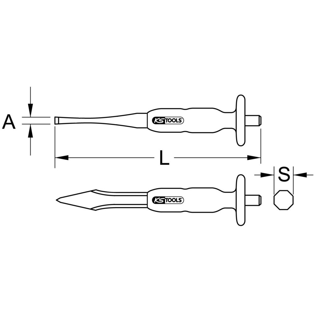 Produktabbildung: KS TOOLS Kreuzmeißel, 7 mm, 8-kant