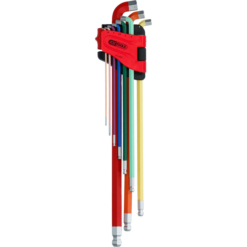 Produktabbildung Nr. 2: KS TOOLS Kugelkopf-Innensechskant-Winkelstiftschlüssel-Satz, 108° abgewinkelt, 9-tlg