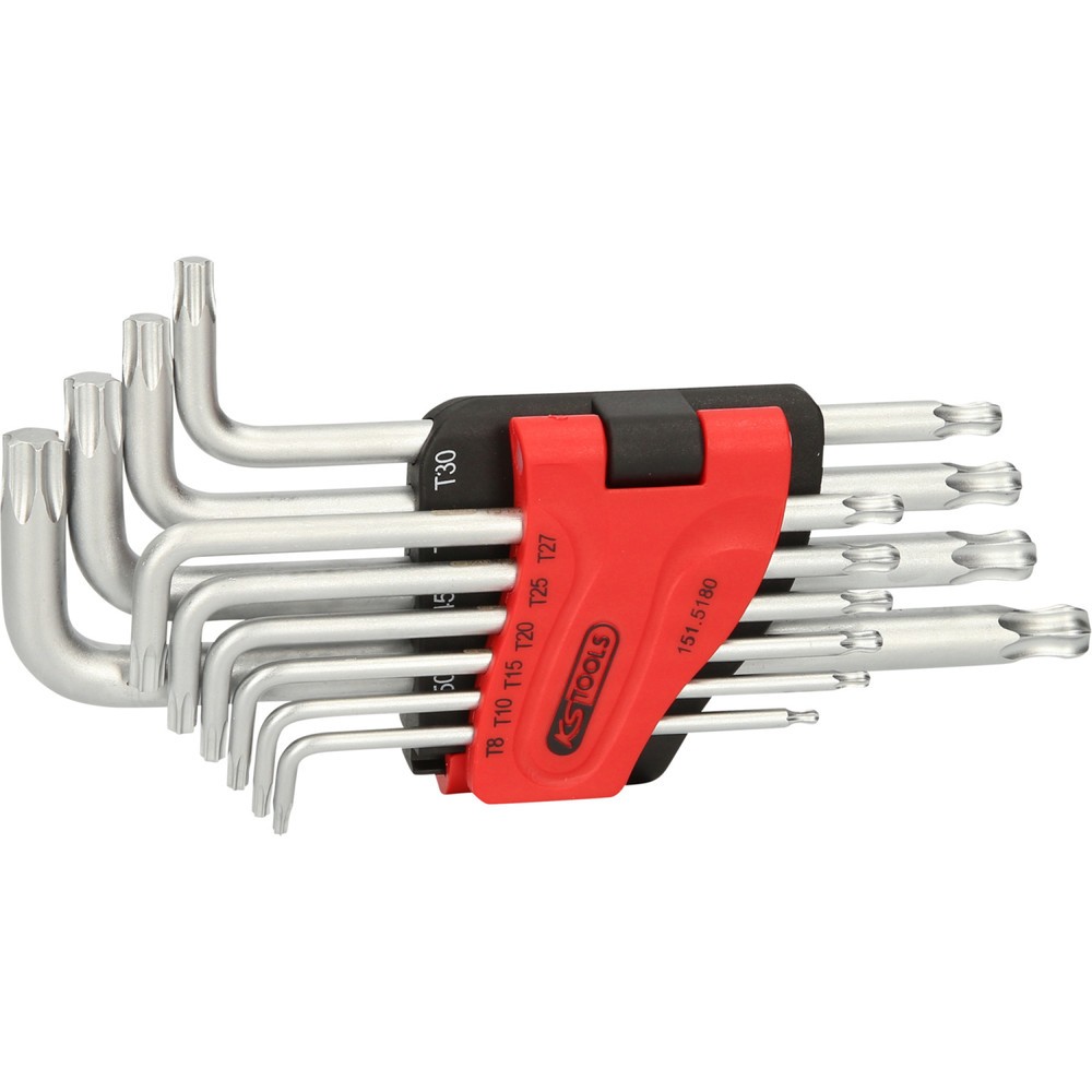 Produktabbildung: KS TOOLS Kugelkopf-Torx-Winkelstiftschlüssel-Satz, lang, 10-tlg