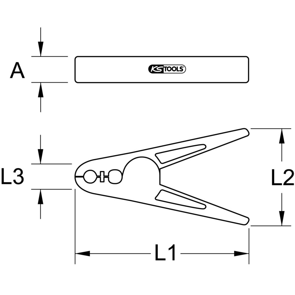 Produktabbildung Nr. 6: KS TOOLS Kunststoff-Klammer mit Schutzisolierung, groß, 160mm