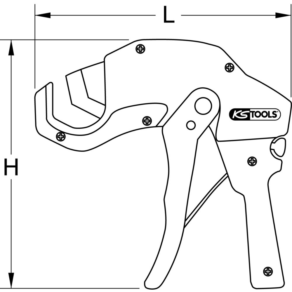 Produktabbildung Nr. 5: KS TOOLS Kunststoffrohr-Abstechpistole Ø 6-42mm, 210mm