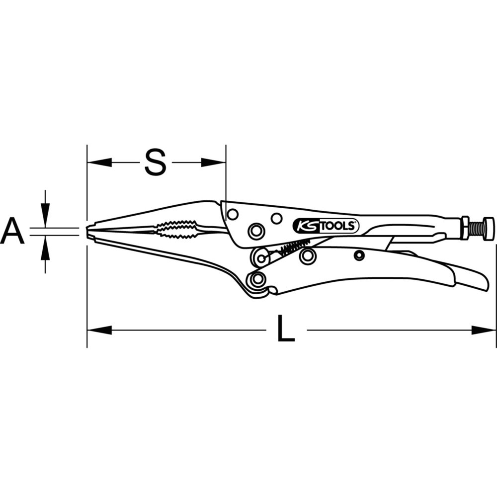 Produktabbildung Nr. 7: KS TOOLS Langbacken-Gripzange mit Easy-Release,45mm,L=170mm