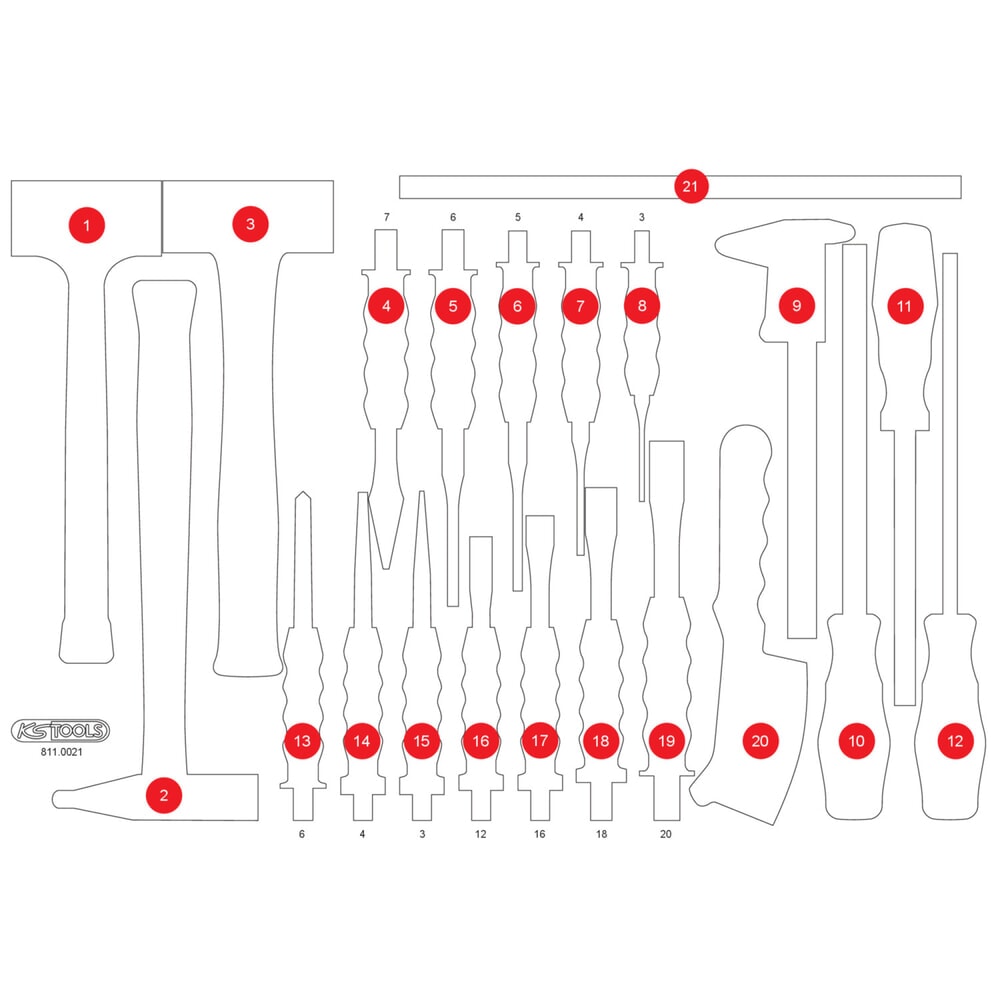 Produktabbildung: KS TOOLS Leere Schaumstoffeinlage zu 811.0021