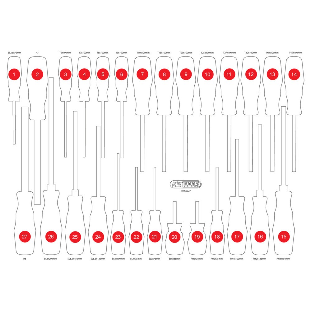Produktabbildung: KS TOOLS Leere Schaumstoffeinlage zu 811.0027