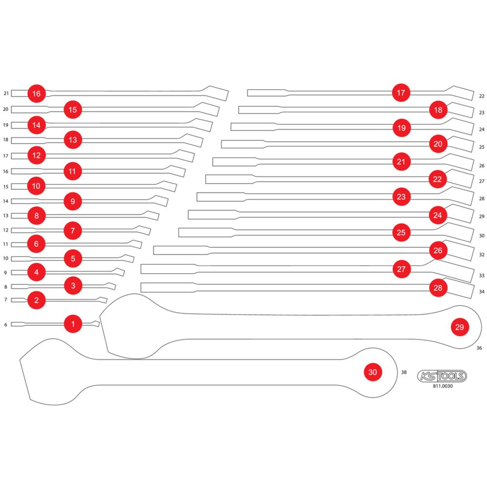 Produktabbildung: KS TOOLS Leere Schaumstoffeinlage zu 811.0030