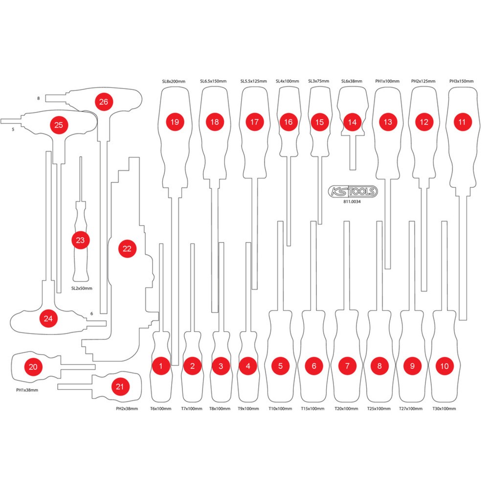 Produktabbildung: KS TOOLS Leere Schaumstoffeinlage zu 811.0034