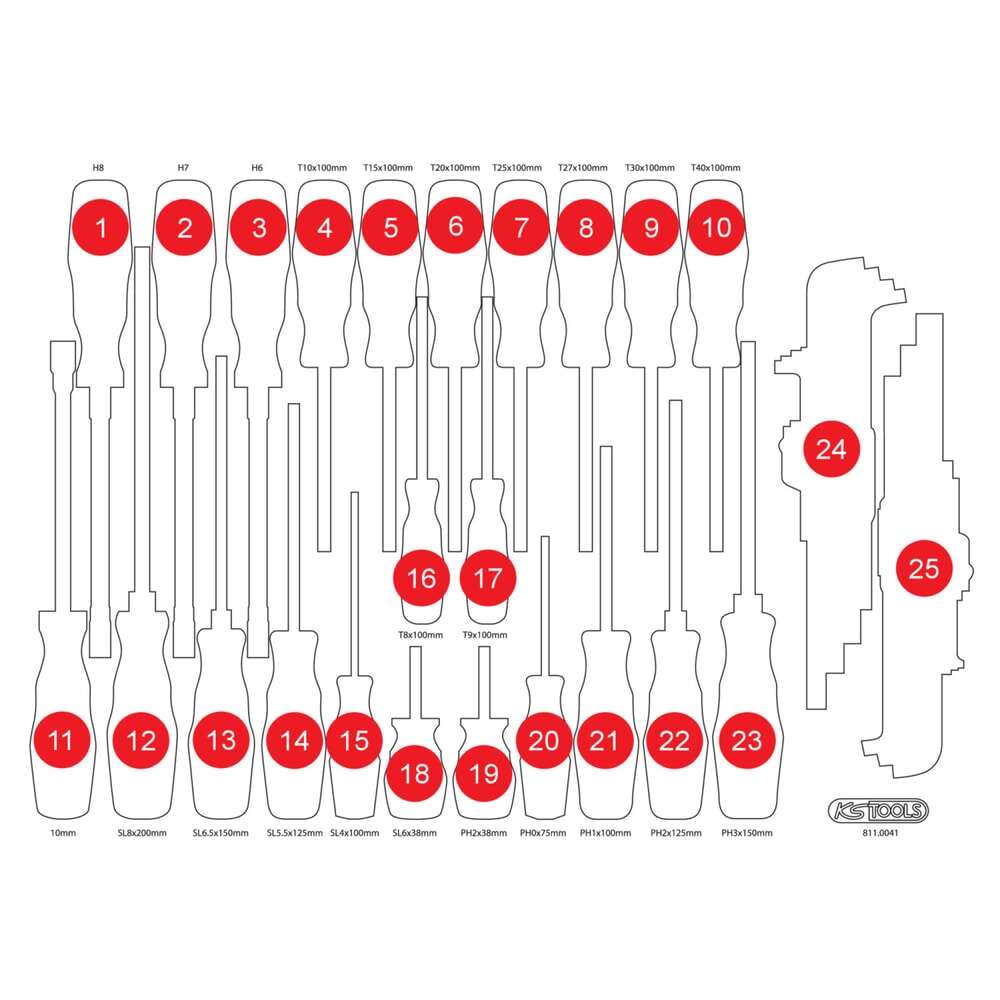 Produktabbildung: KS TOOLS Leere Schaumstoffeinlage zu 811.0041