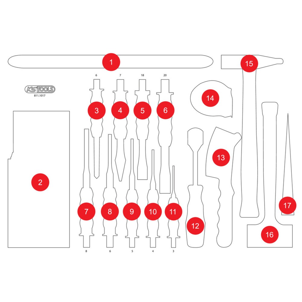 Produktabbildung: KS TOOLS Leere Schaumstoffeinlage zu 811.1017