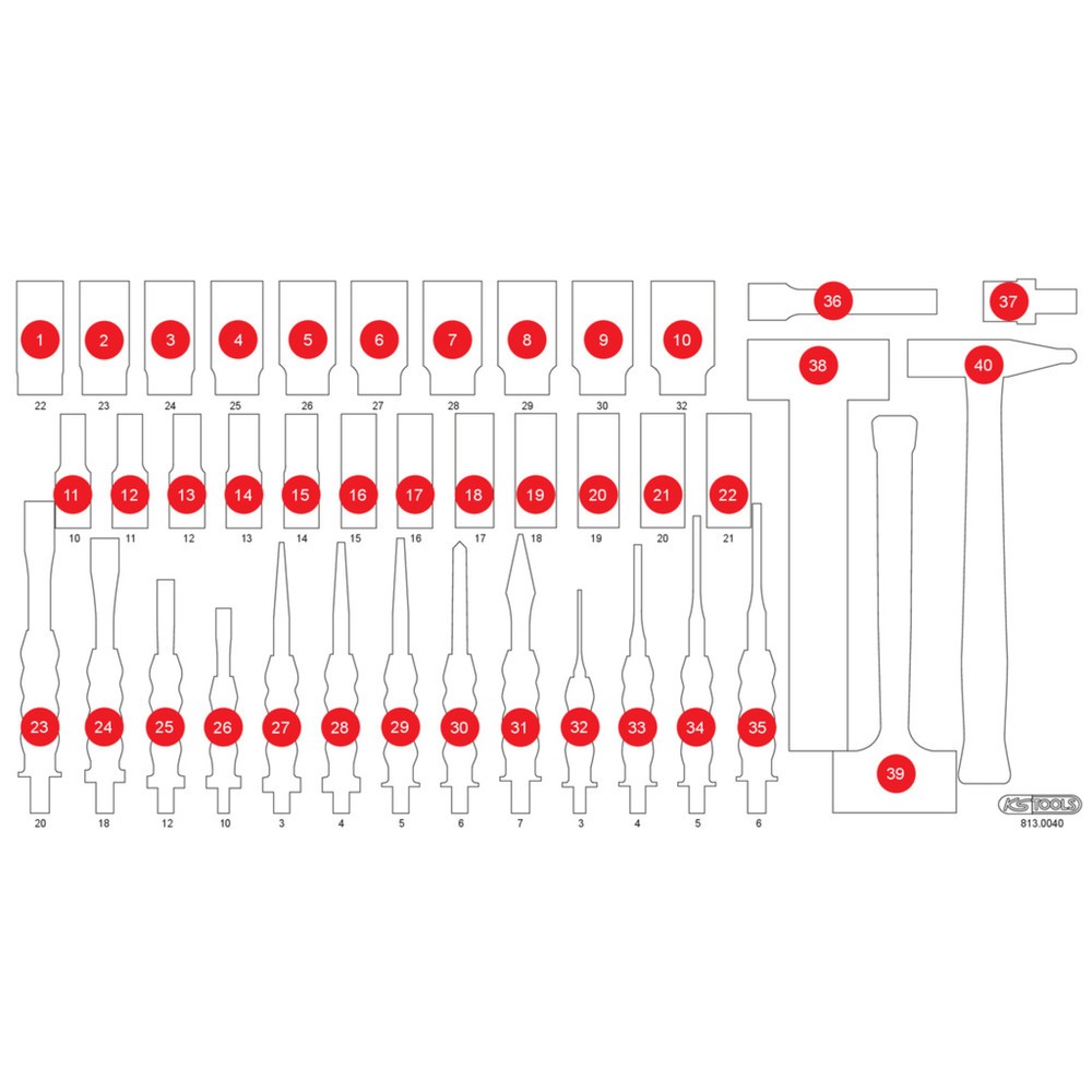 Produktabbildung: KS TOOLS Leere Schaumstoffeinlage zu 813.0040
