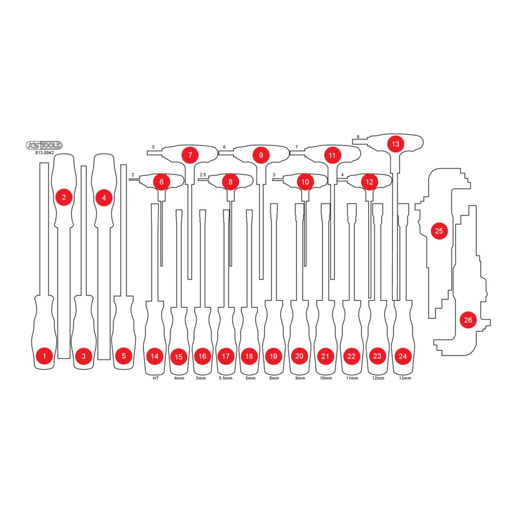 KS Tools Leere Schaumstoffeinlage zu 813.0042