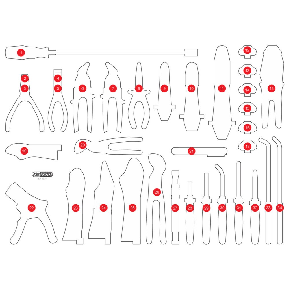 Produktabbildung: KS TOOLS Leere Schaumstoffeinlage zu 821.0034