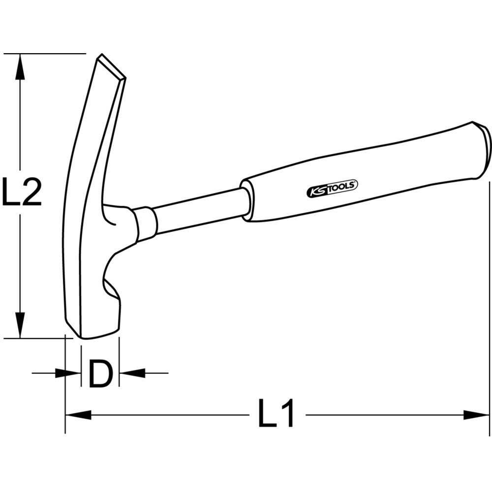 Produktabbildung Nr. 5: KS TOOLS Maurerhammer, rheinische Form, 500g