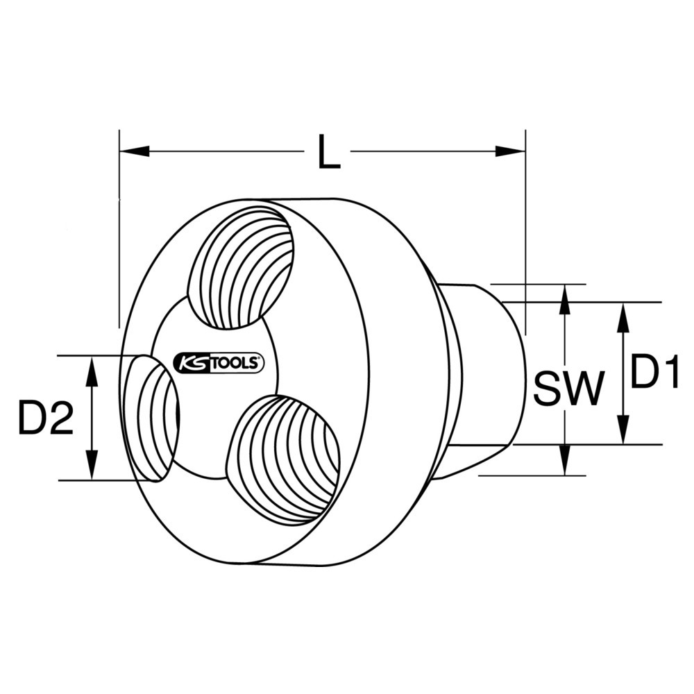 Produktabbildung Nr. 9: KS TOOLS 1/4" Messing-Druckluft 3-fach Verteiler, 41mm