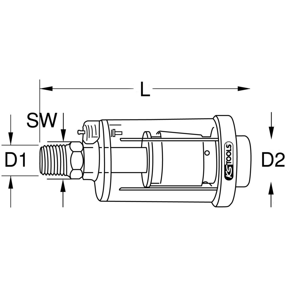 Produktabbildung: KS TOOLS 1/4'' Druckluft-Wasserabscheider, 88mm