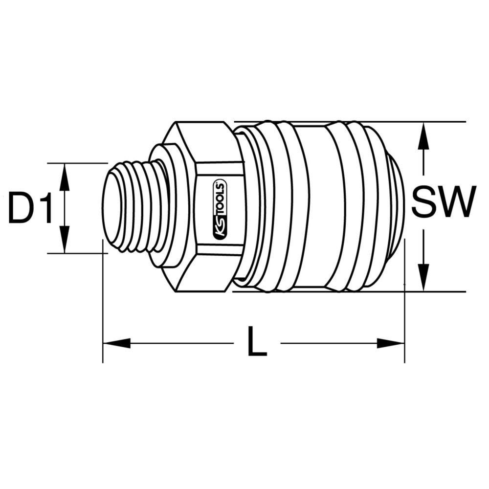 Produktabbildung Nr. 10: KS TOOLS Messing-Kupplung mit Außengewinde, G1/2"AG