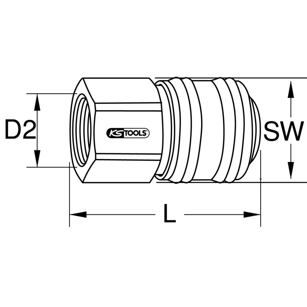 Produktabbildung Nr. 9: KS TOOLS Messing-Kupplung mit Innengewinde, G3/8"IG