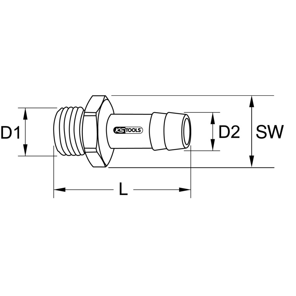 Produktabbildung Nr. 2: KS TOOLS Messing-Schlauchtüllen mit Außengewinde, 45°, G3/8"AGx13mm