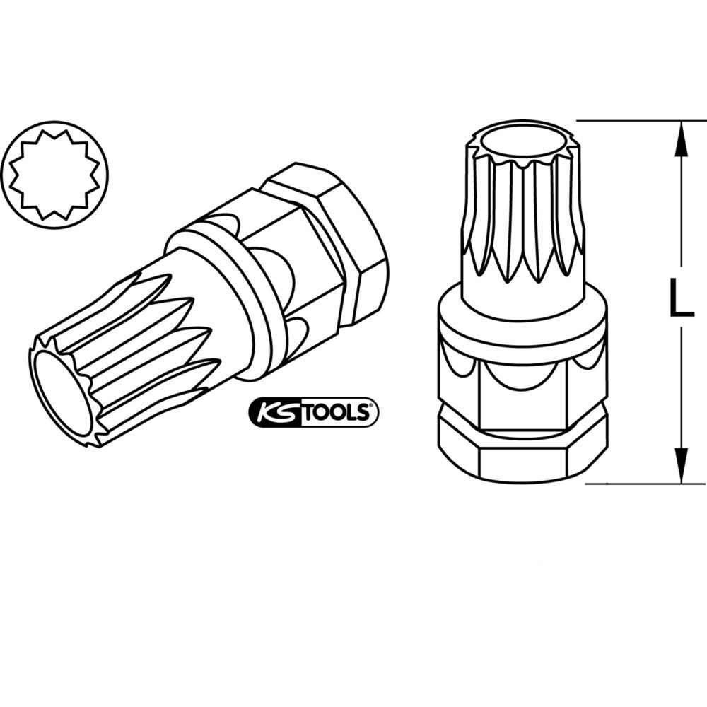 Produktabbildung Nr. 2: KS TOOLS Micro Bit für Vielzahn-Schrauben, 5mm