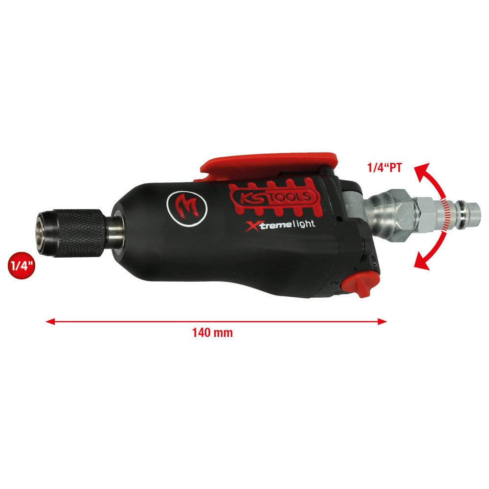 Produktabbildung: KS TOOLS 1/4" MONSTER Xtremelight Mini-Bit-Druckluft-Schlagschrauber mit Umschaltwippe, 108Nm