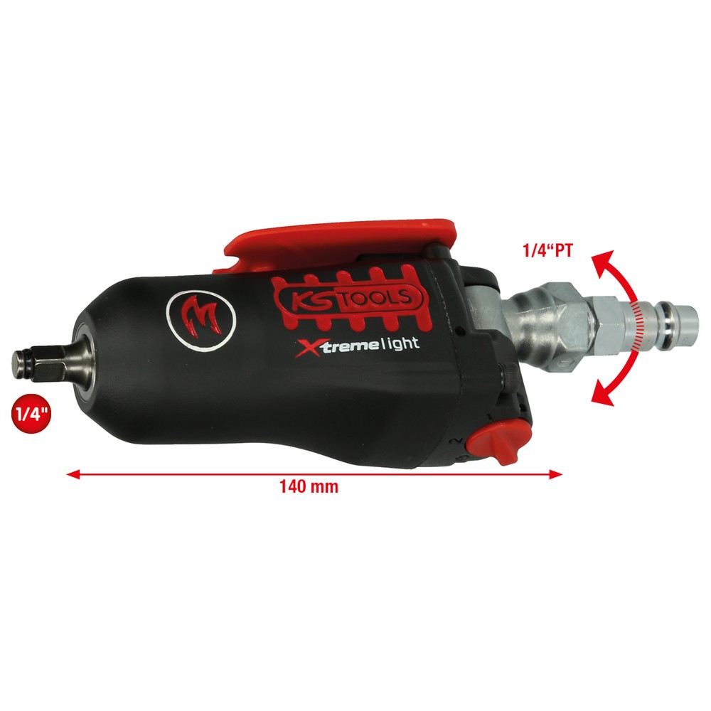 Produktabbildung: KS TOOLS 1/4" MONSTER Xtremelight Mini-Druckluft-Schlagschrauber mit Umschaltwippe, 108Nm