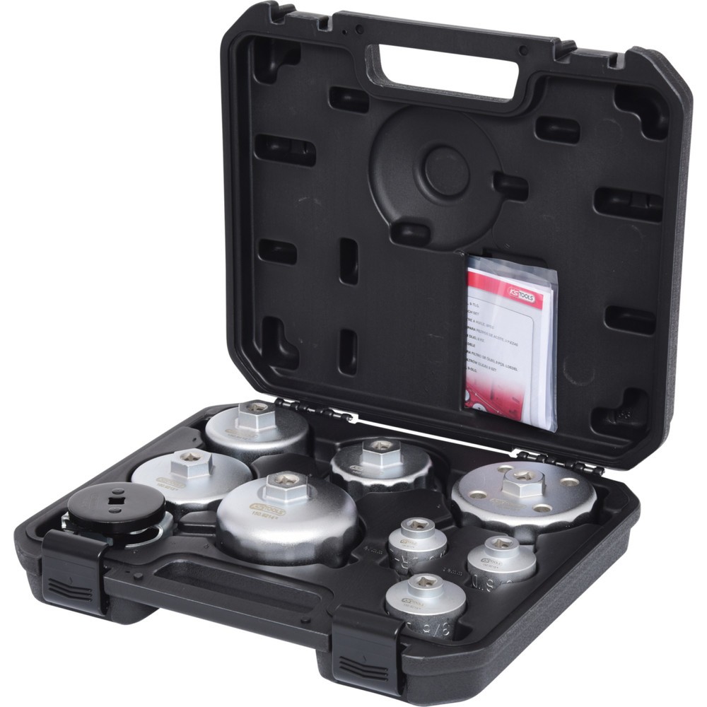 Produktabbildung: KS TOOLS Öldienstschlüssel-Satz für Ölfilter- und Filtergehäusedeckel, 9-tlg