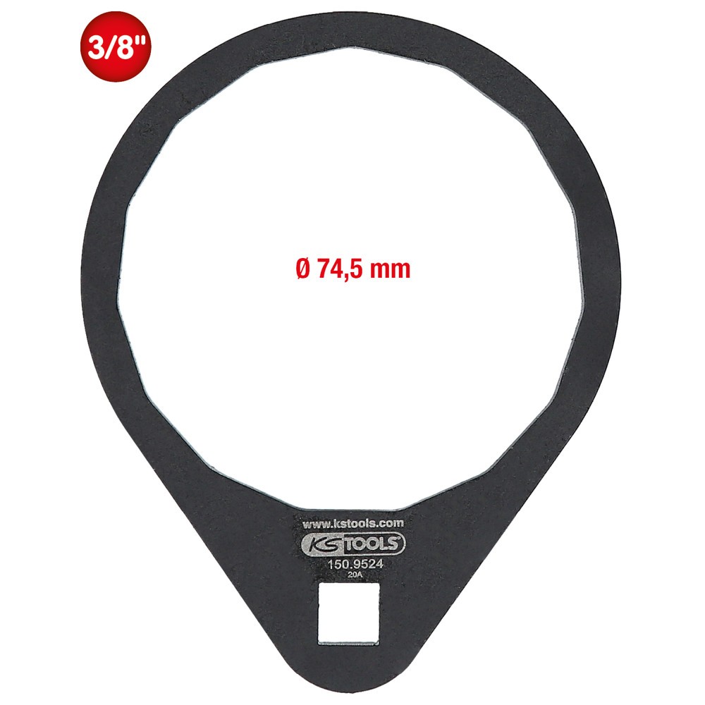 Produktabbildung Nr. 2: KS TOOLS 3/8" Ölfilterschlüssel Ø 74,5 mm / 15 Flächen