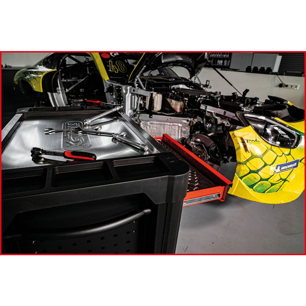 Produktabbildung Nr. 5: KS TOOLS PERFORMANCEplus P25 SCHWARZ/ROT Werkstattwagen mit 8 Schubladen