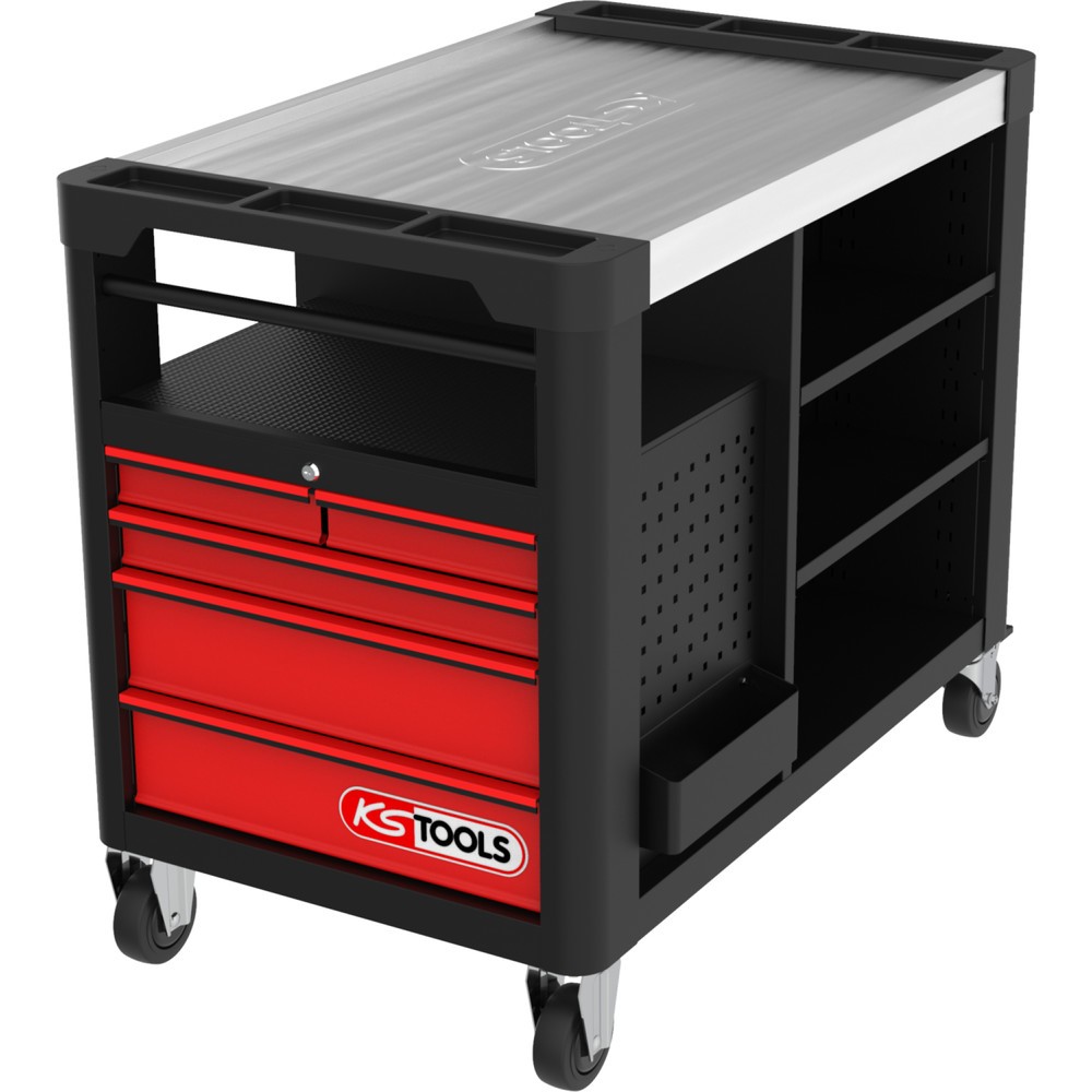 Produktabbildung Nr. 7: KS TOOLS PERFORMANCEplus P35 SCHWARZ/ROT Werkstattwagen mit 12 Schubladen