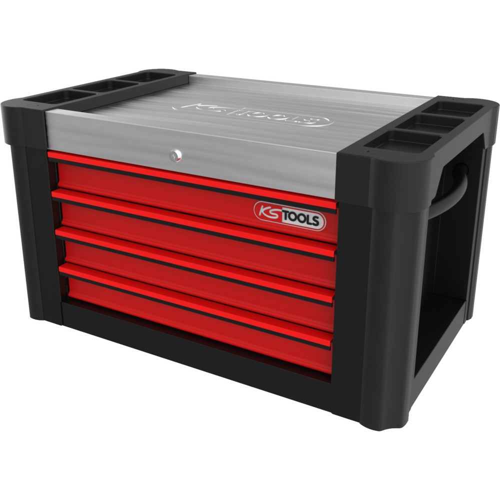 Produktabbildung: KS TOOLS PERFORMANCEplus SCHWARZ/ROT Werkstattwagenaufsatz mit 4 Schubladen