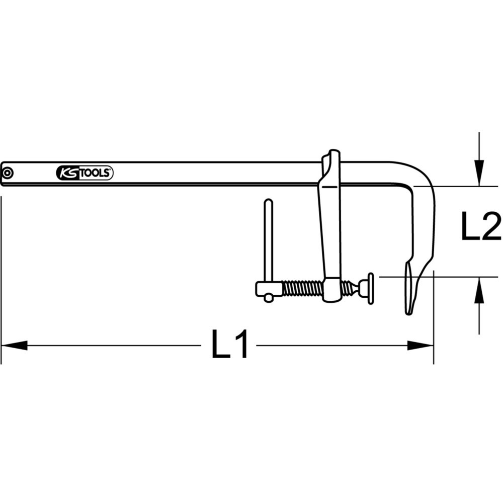 Produktabbildung: KS TOOLS Power-Schraubzwinge-Knebel,300x175mm