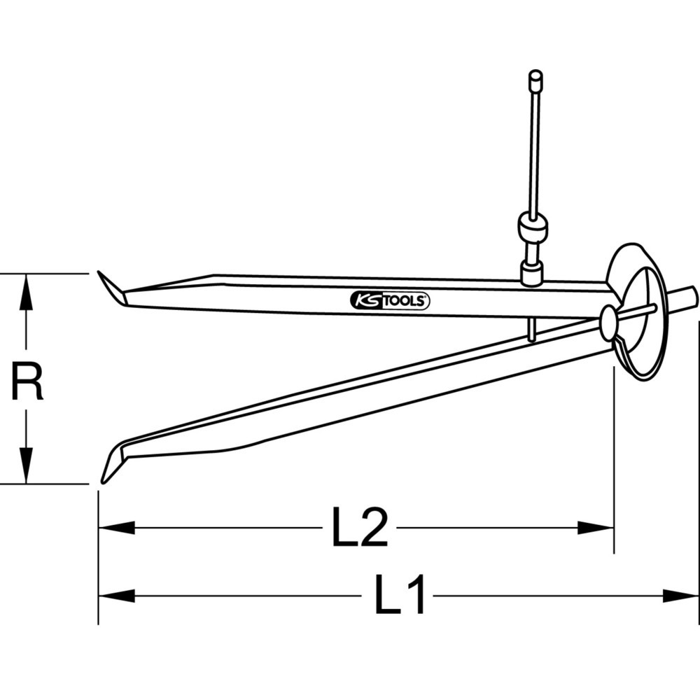Produktabbildung: KS TOOLS Präzisions-Feder-Lochzirkel-Innentaster, 144mm