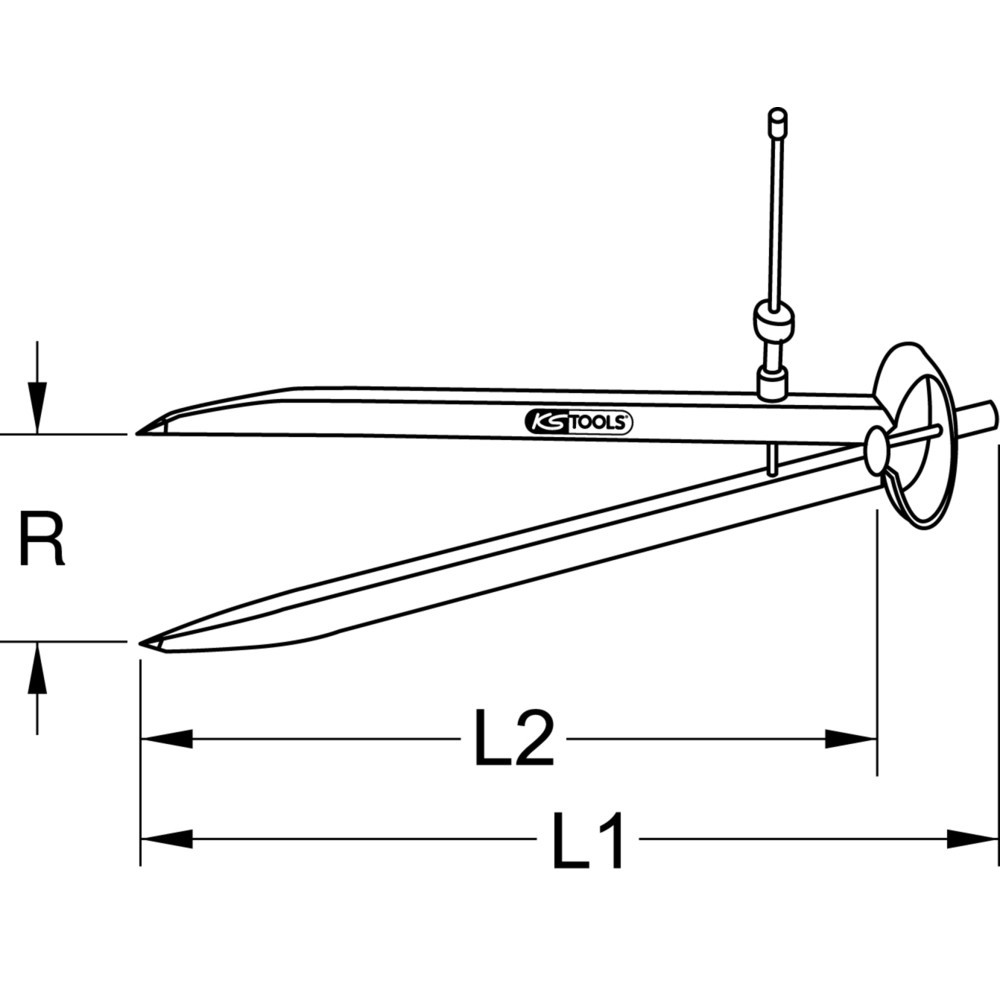 Produktabbildung Nr. 2: KS TOOLS Präzisions-Feder-Spitzzirkel, 280mm