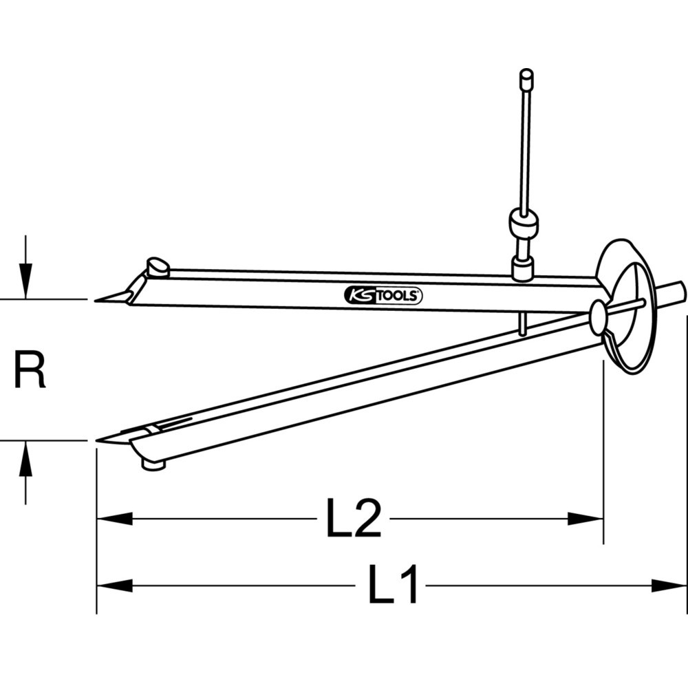 Produktabbildung: KS TOOLS Präzisions-Feder-Spitzzirkel mit auswechselbaren Spitzen, 130mm