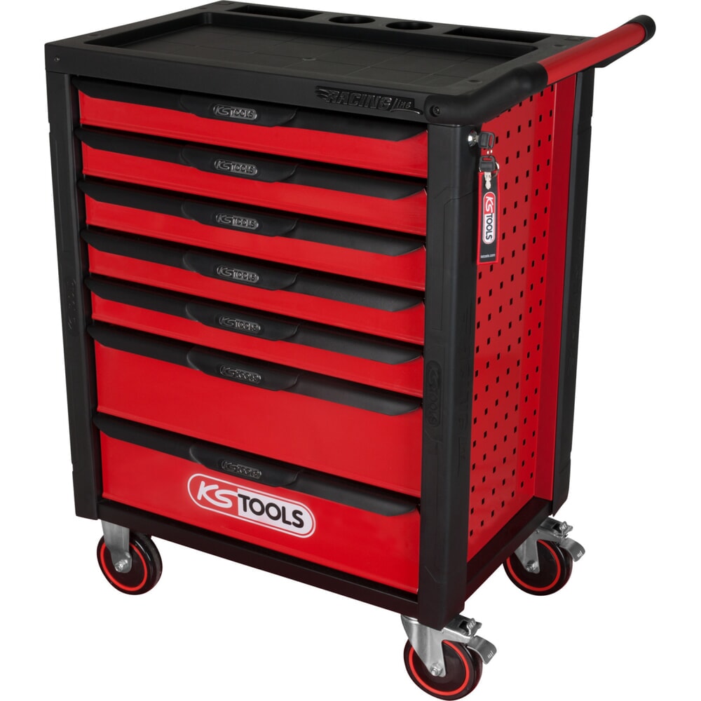 KS TOOLS RACINGline SCHWARZ/ROT Werkstattwagen mit 7 Schubladen Produktabbildung: KS TOOLS RACINGline SCHWARZ/ROT Werkstattwagen mit 7 Schubladen