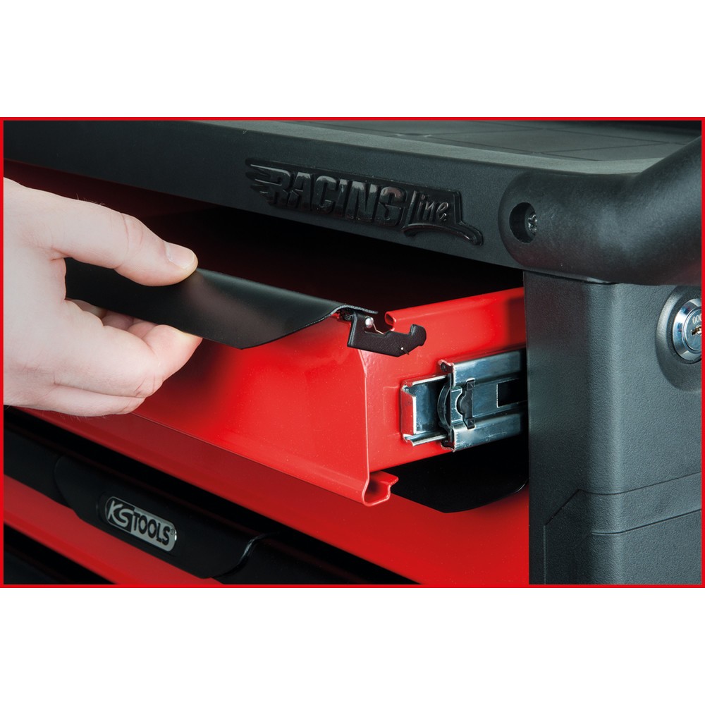 Produktabbildung Nr. 2: KS TOOLS RACINGline SCHWARZ/ROT Werkstattwagen mit 7 Schubladen