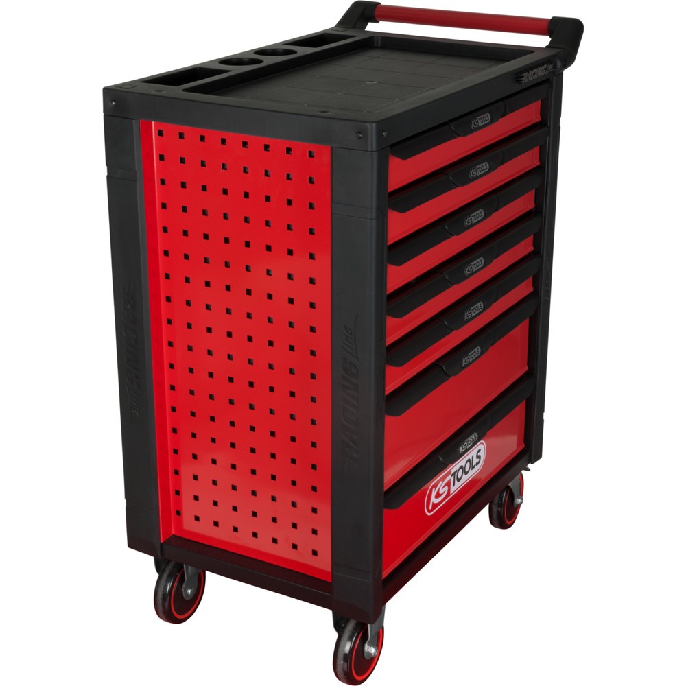Produktabbildung Nr. 15: KS TOOLS RACINGline SCHWARZ/ROT Werkstattwagen mit 7 Schubladen