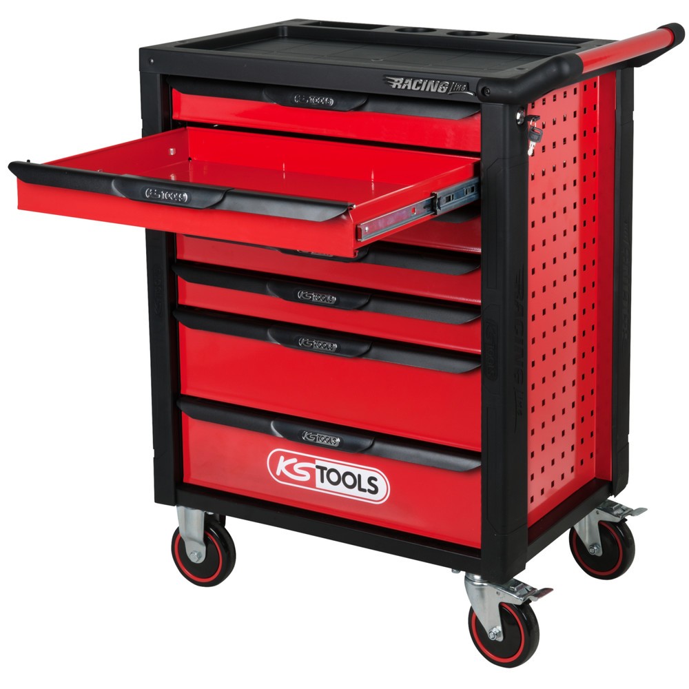 Produktabbildung Nr. 16: KS TOOLS RACINGline SCHWARZ/ROT Werkstattwagen mit 7 Schubladen