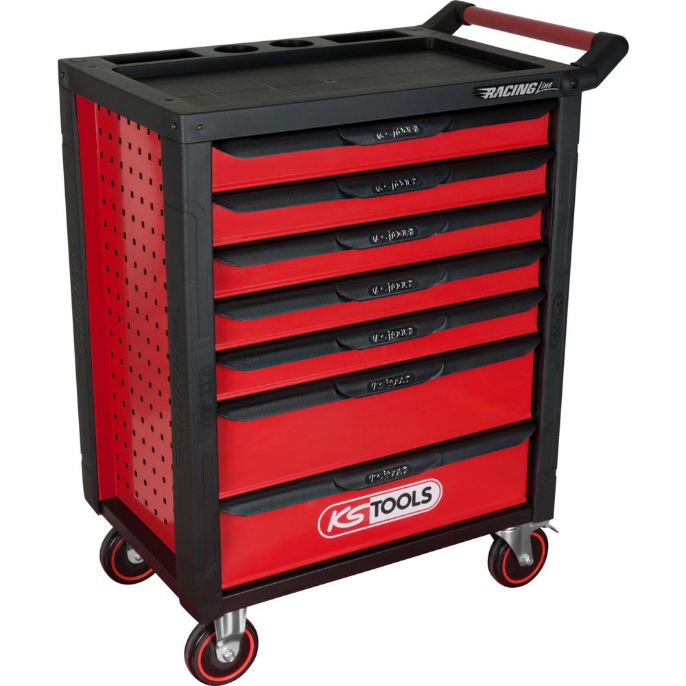Produktabbildung Nr. 17: KS TOOLS RACINGline SCHWARZ/ROT Werkstattwagen mit 7 Schubladen
